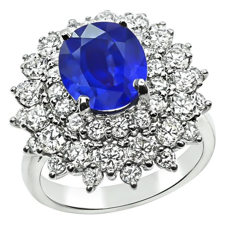 3,06ct Saphir 2,01ct Diamant Ring