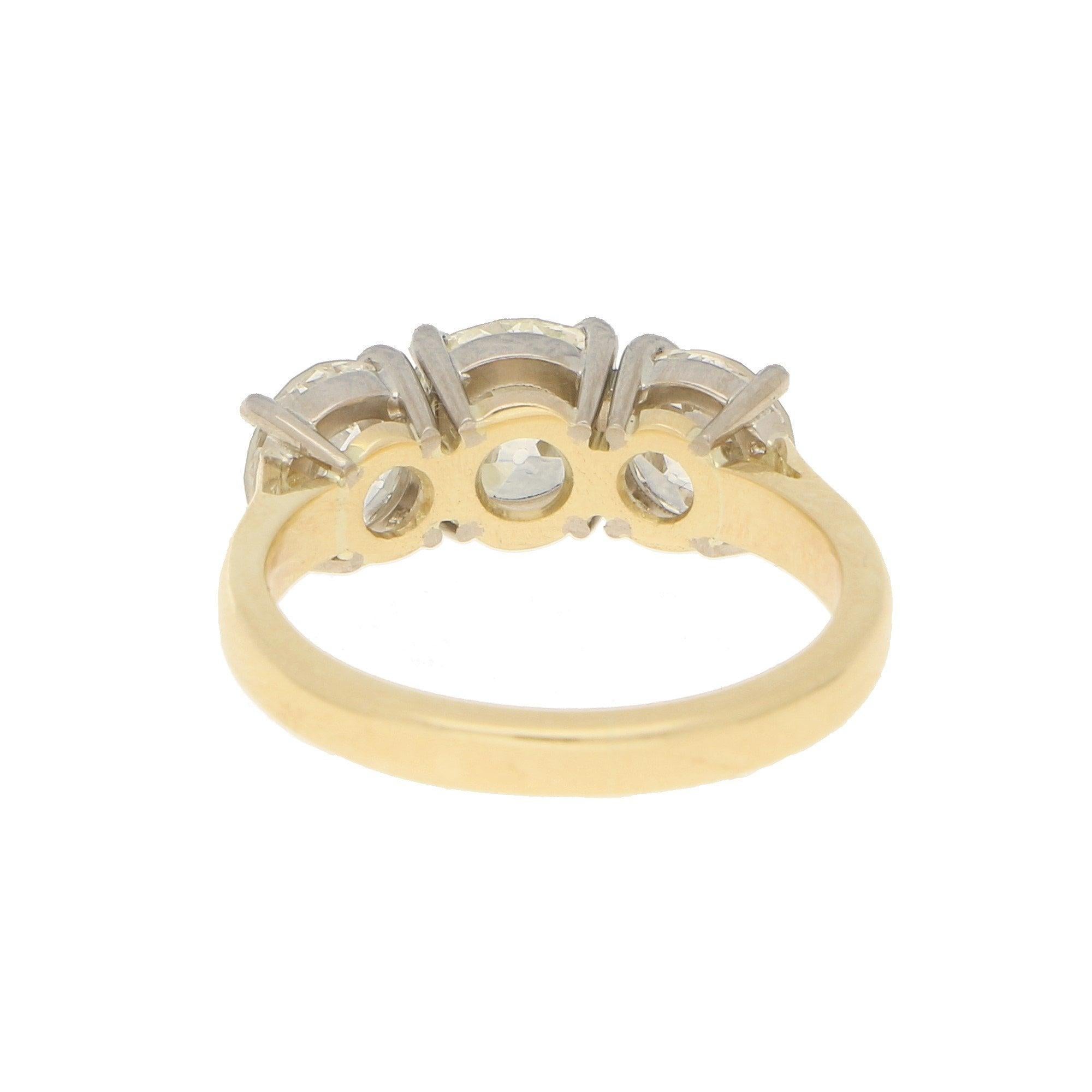 vintage three stone engagement ring