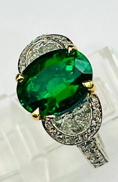 3.06Ct Very Fine Oval Brilliant Zambian Emerald Ring