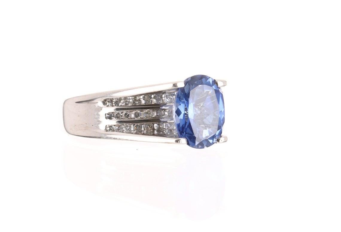 natural blue diamond ring