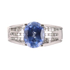 Cocktailring mit 3,06tcw natürlichem blauem Tansanit und Diamant