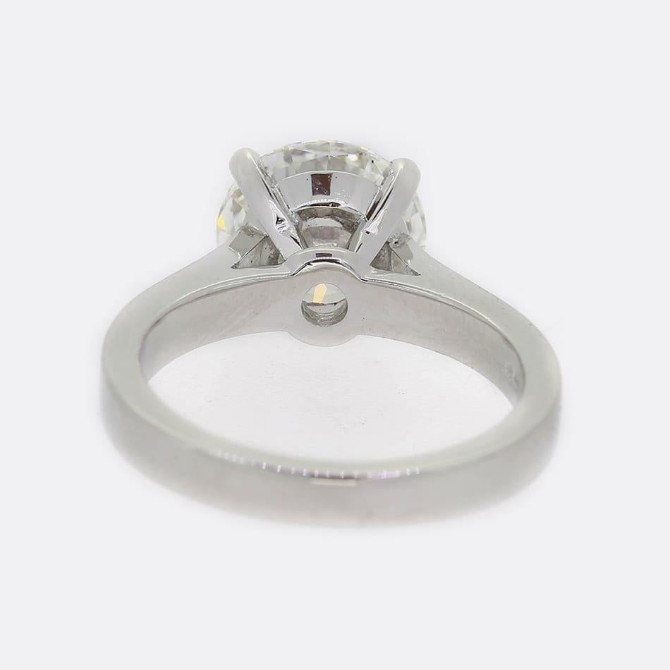 Women's 3.07 Carat Diamond Solitaire Engagement Ring For Sale