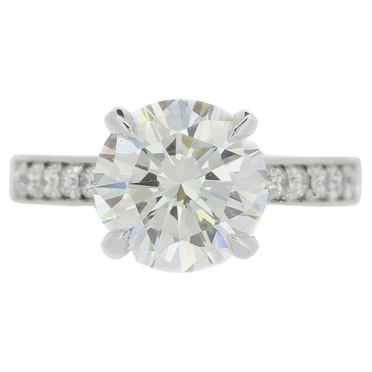 3.07 Carat Diamond Solitaire Engagement Ring For Sale