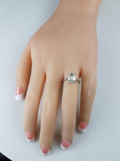 3.07 Carat Emerald Cut Diamond Solitaire Engagement Ring