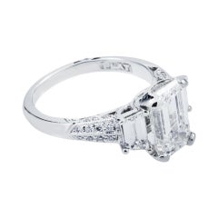 3.07 Carat Emerald Diamond Ring 18K Gold Everyday Royalty Signature