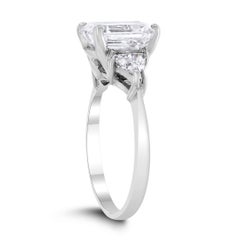 3.07 Carat Emerald Diamond Ring VVS 18K Gold Crystal-Clear Grandeur