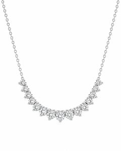 3.07 Carat Natural Diamond 3 Prong Necklace Pendant 14K White Gold 18'' chain