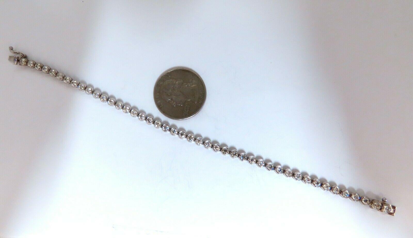 3,07 Karat natürliche runde Diamanten röhrenförmiges Gliederarmband 14kt für Damen oder Herren im Angebot