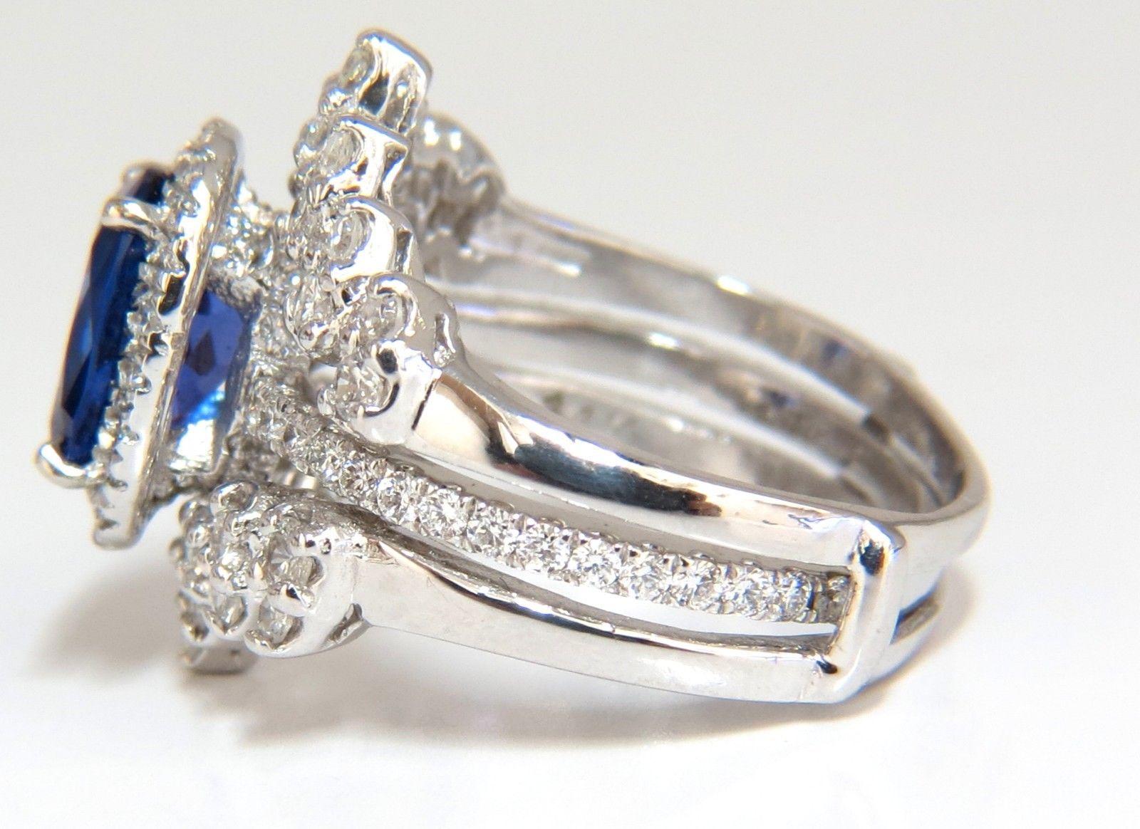 3,07 Karat natürlicher Tansanit Diamantring und Insert Jacke Ring im Angebot 5