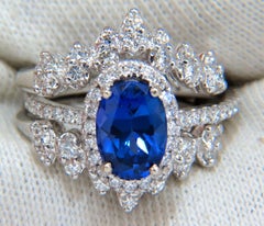 3.07 Carat Natural Tanzanite Diamond Ring and Insert Jacket Ring