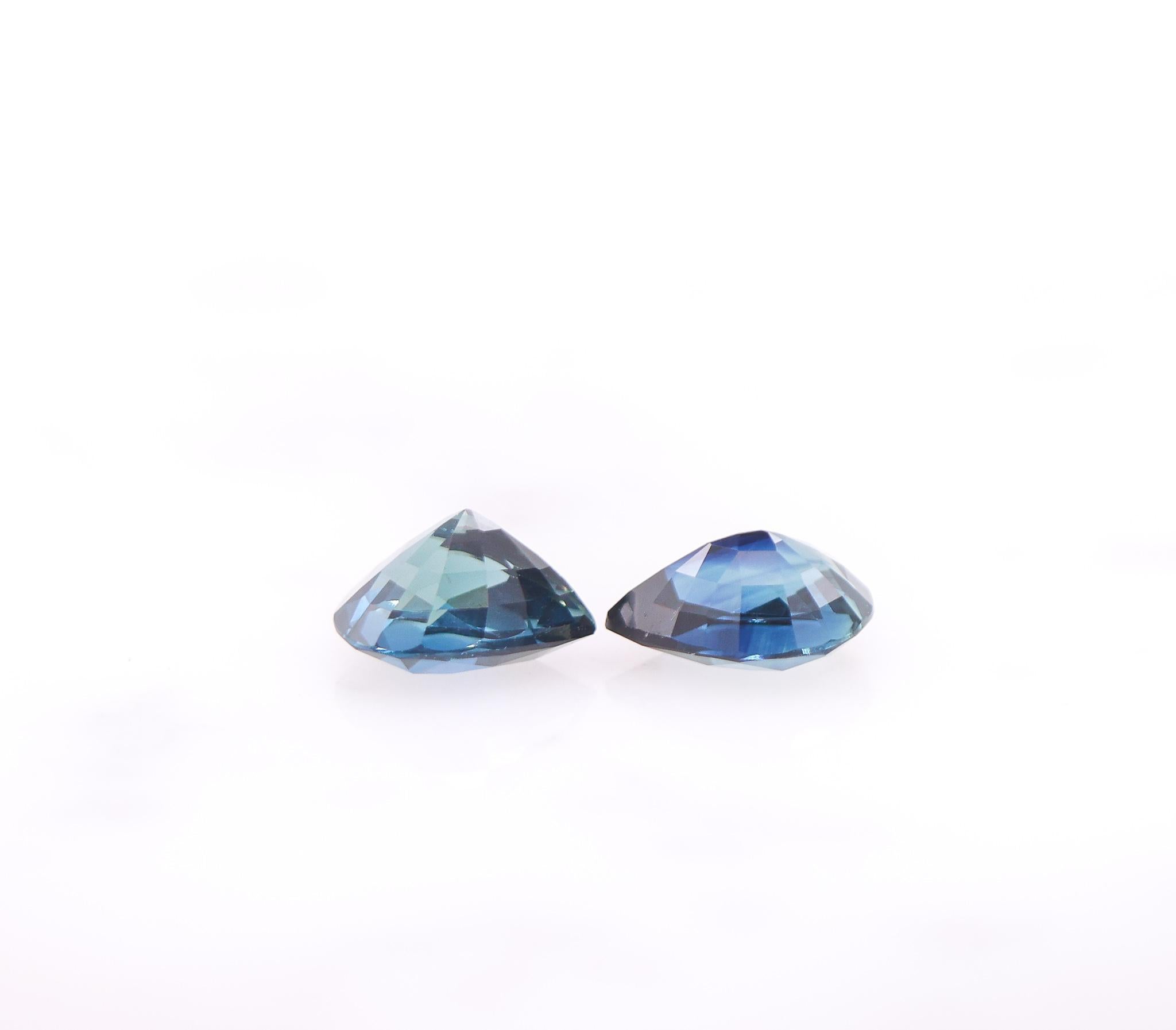 Saphir paon en forme de poire de 3,07 carats, pierre précieuse non sertie, 8 x 6 mm en vente 5