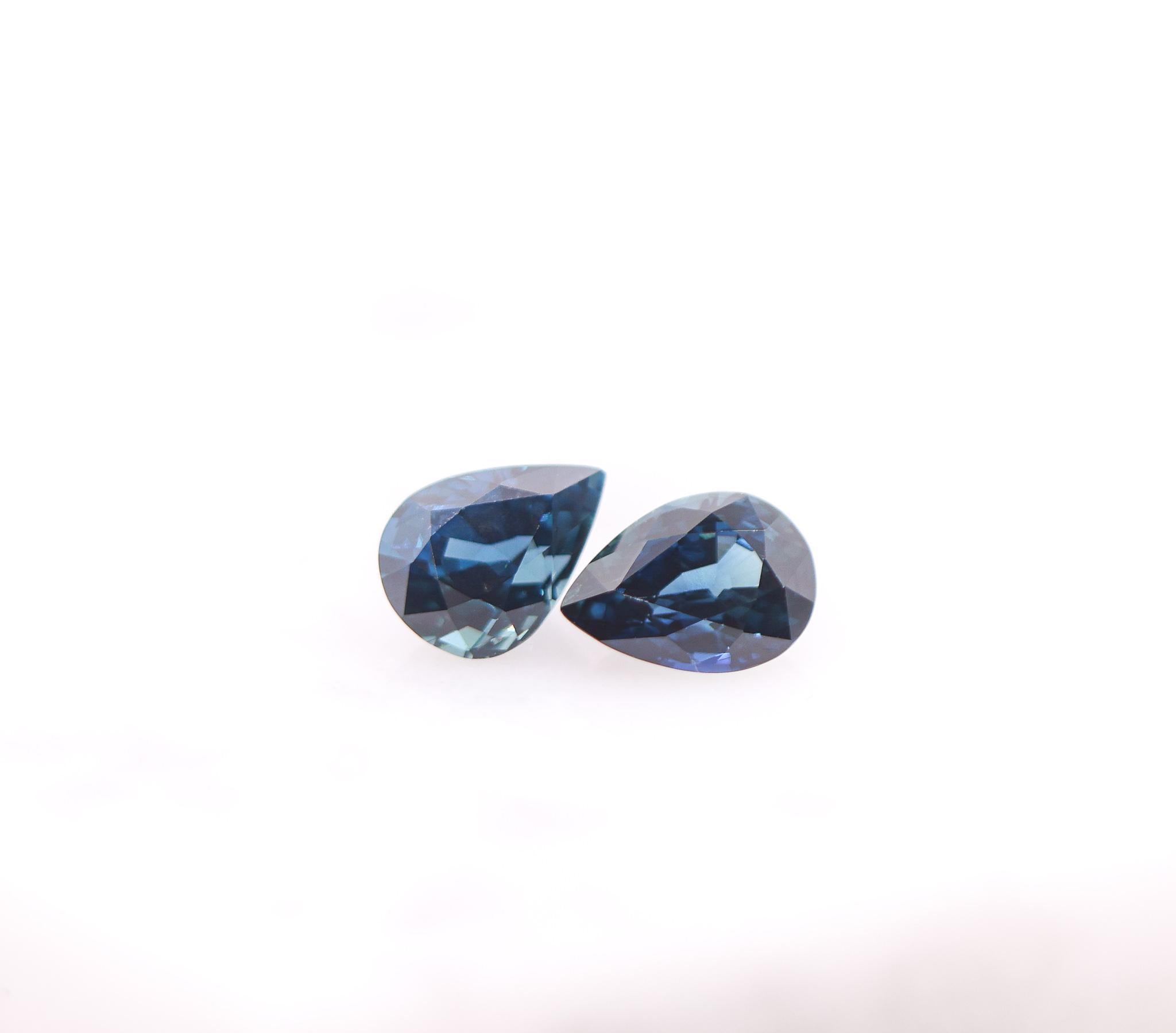 Saphir paon en forme de poire de 3,07 carats, pierre précieuse non sertie, 8 x 6 mm en vente 1