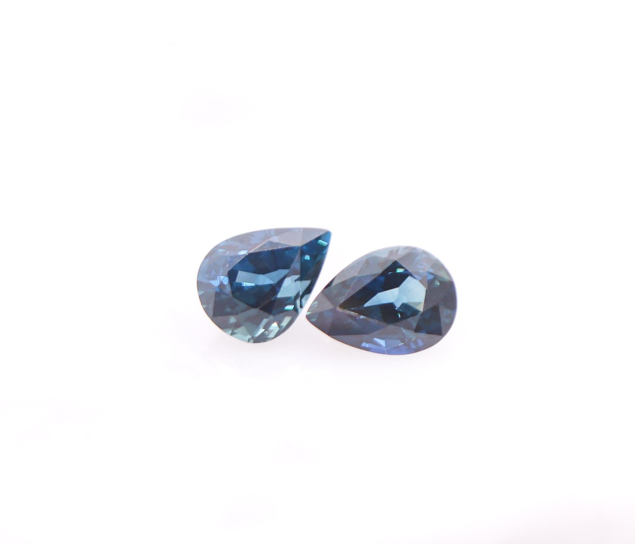 Saphir paon en forme de poire de 3,07 carats, pierre précieuse non sertie, 8 x 6 mm en vente 2