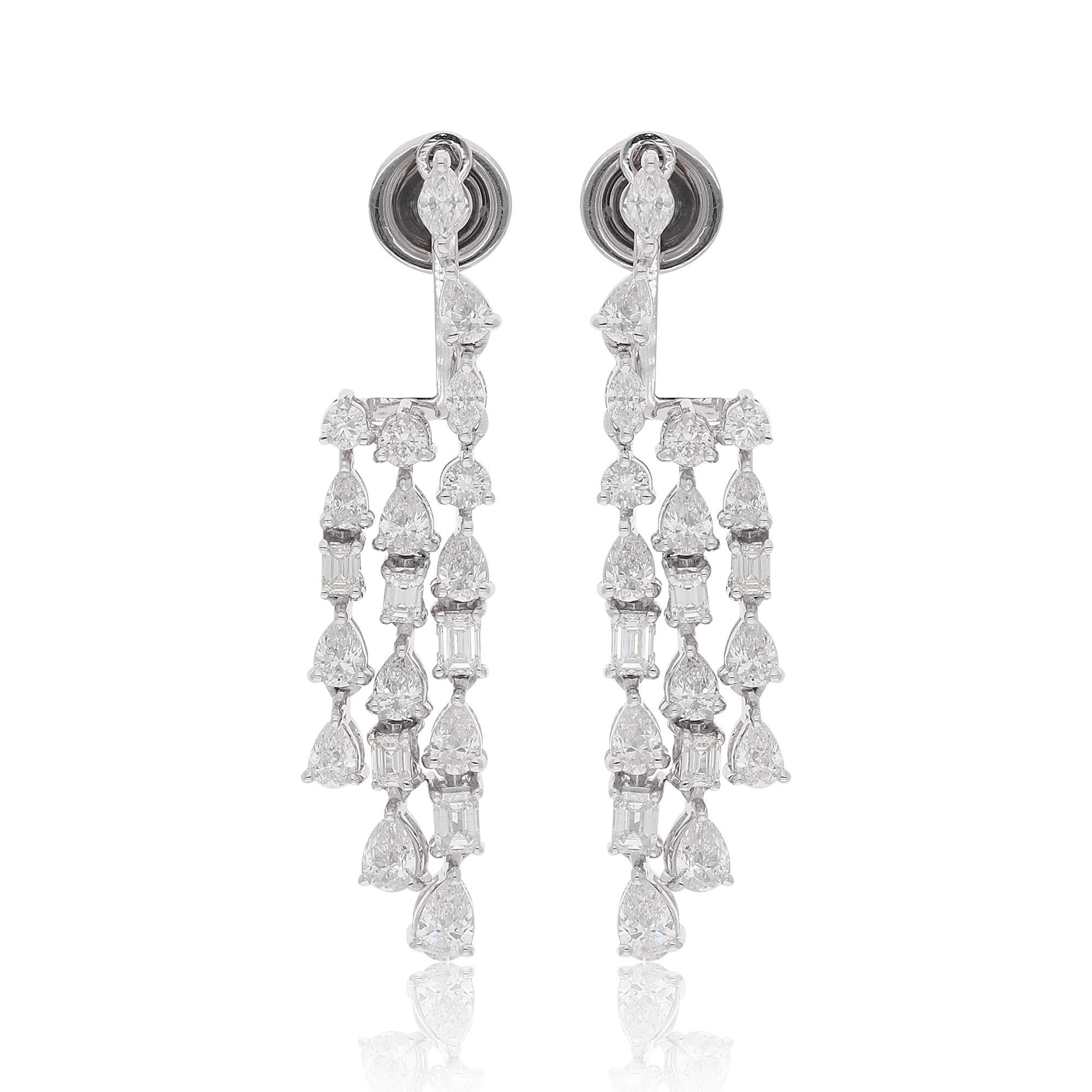 Item Code :- SEE-13048 (14K)
Gross Wt. :- 7.56 gm
14k White Gold Wt. :- 6.95 gm
Natural Diamond Wt. :- 3.07 Ct. ( AVERAGE DIAMOND CLARITY SI1-SI2 & COLOR H-I )
Earrings Size :- 37 mm approx.

✦ Sizing
.....................
We can adjust most items