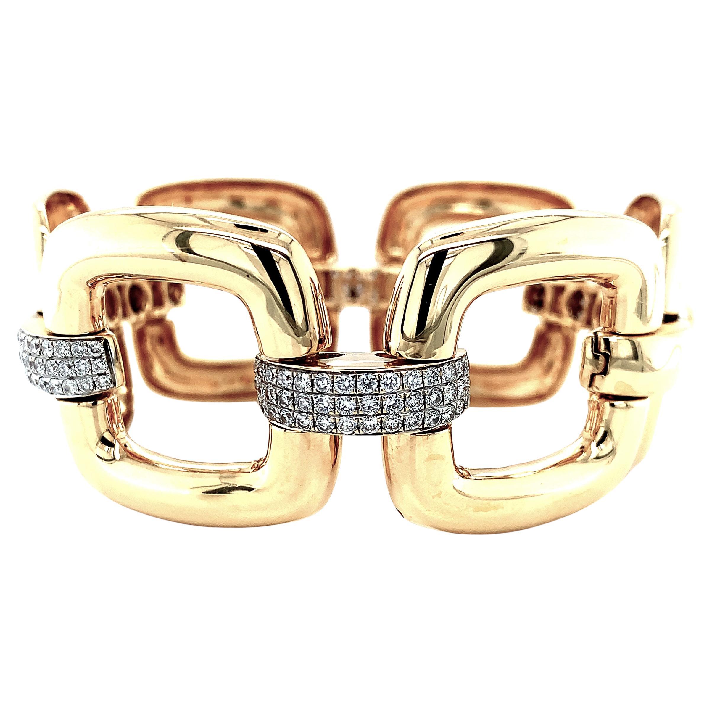 Gliederarmband aus Gelbgold mit insgesamt 3,01 Karat Diamant