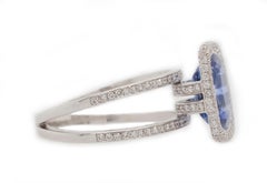 3.07 Carat Blue Ceylon Sapphire and Diamond Ring