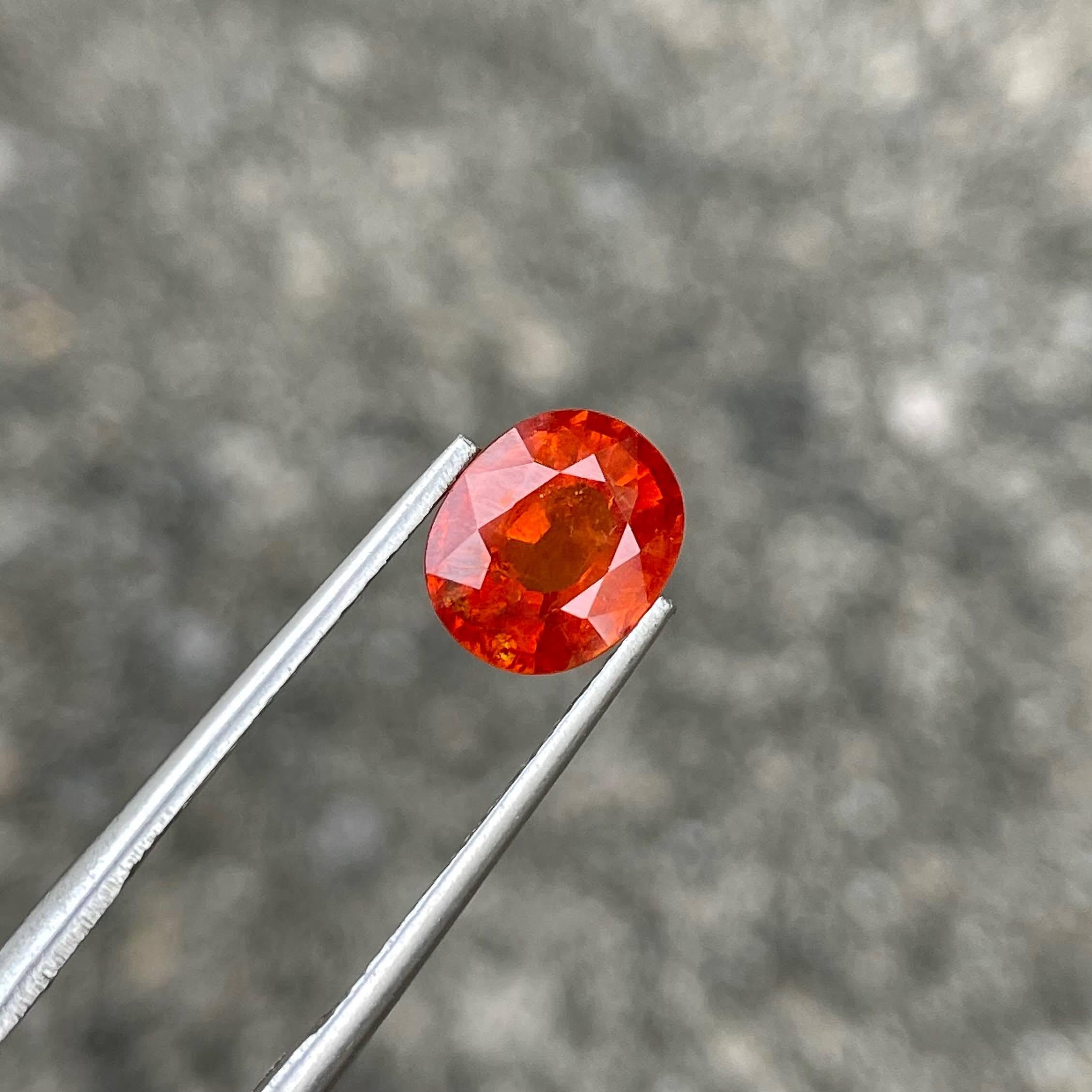 Peso 3,07 carati 
Dimensioni 8,8x7,4x5,0 mm
Trattamento nessuno 
Origine Nigeria 
Chiarezza SI
Forma ovale 
Taglio sfaccettato 



Questo squisito granato rosso Spessartite da 3,07 carati è una meraviglia naturale proveniente dalla Nigeria. La sua