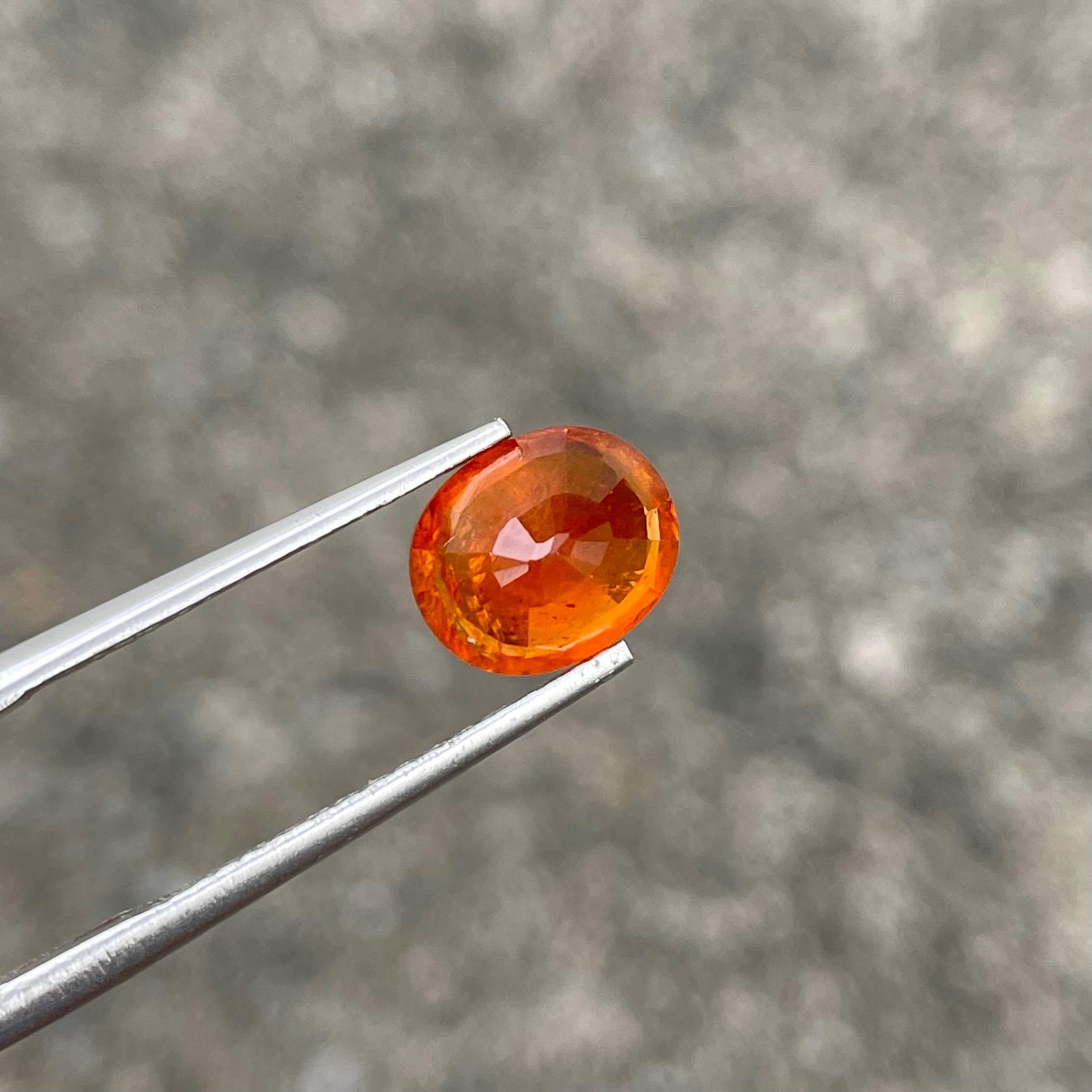 da uomo o donna 3,07 carati di granato rosso spessartite pietra taglio ovale gemma naturale nigeriana in vendita