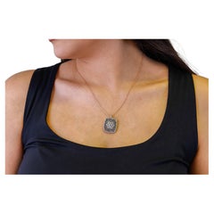 gregg ruth jewelry 3.07 ct Diamond Accent Designer Square Pendant Necklace 18k Rose Gold Gregg Ruth