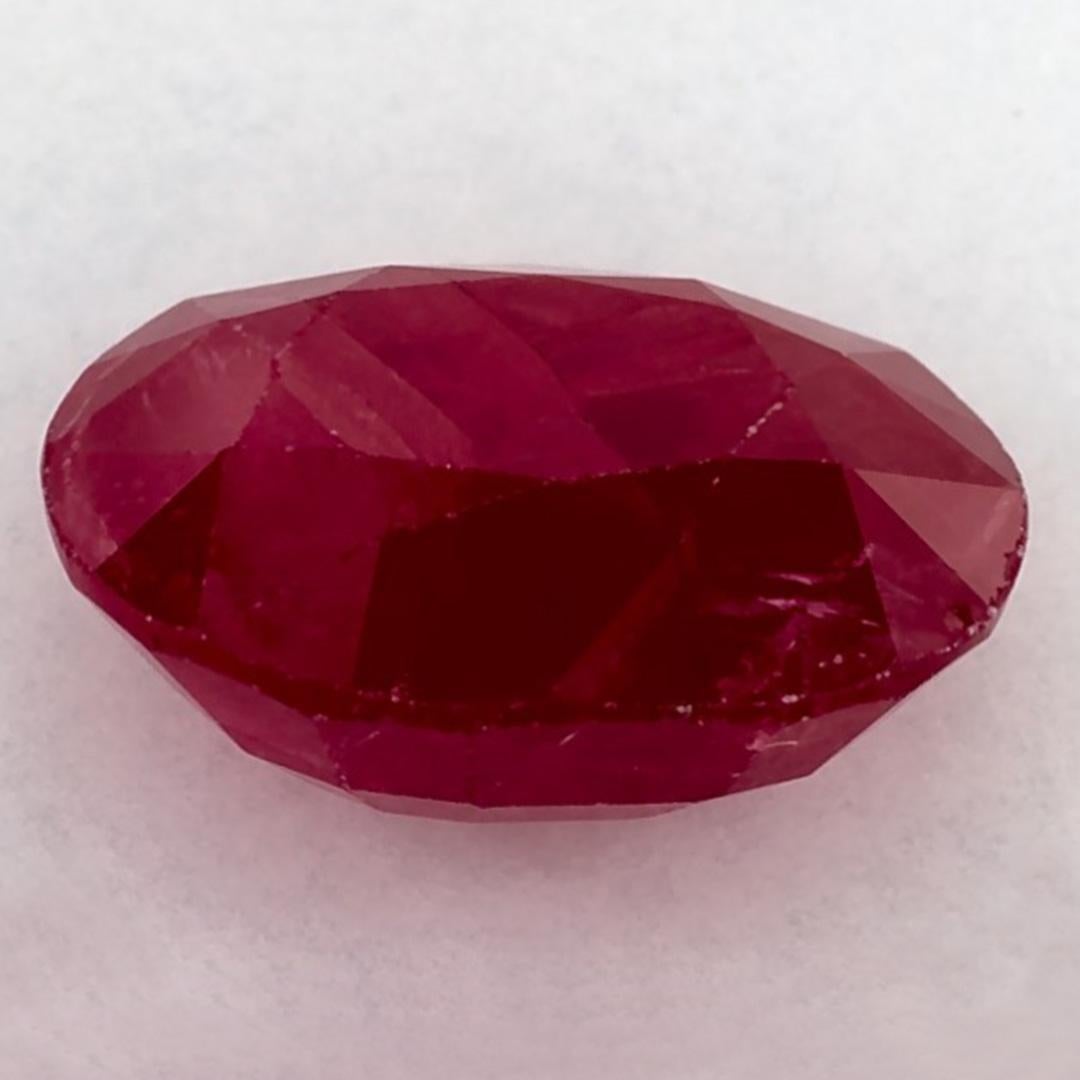 3.07 Ct Ruby Oval Loose Gemstone In New Condition For Sale In Fort Lee, NJ