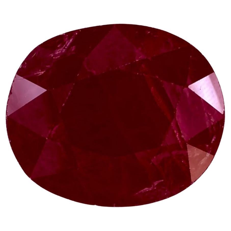 3.07 Ct Ruby Oval Loose Gemstone For Sale