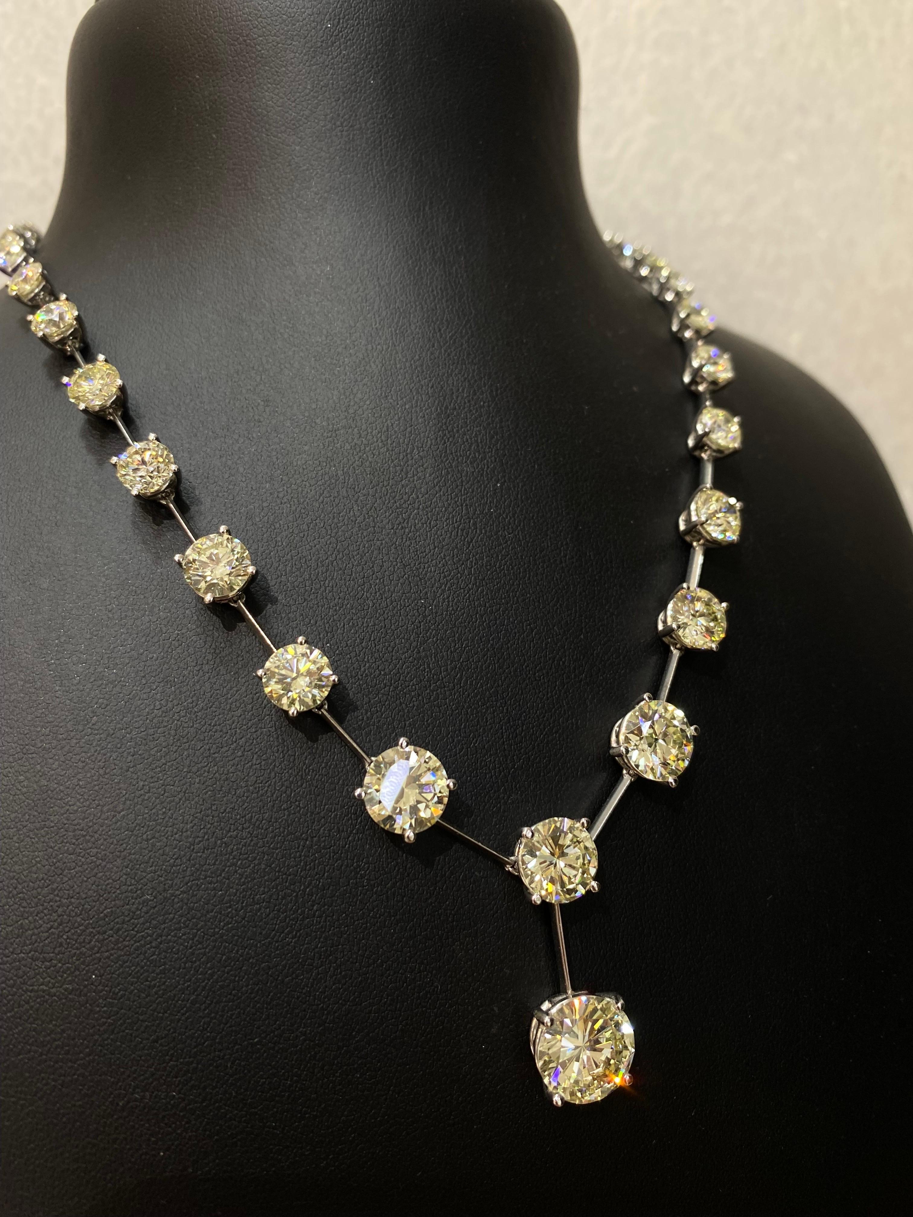 Modern 30.72 Carat Solitaire Diamond Necklace For Sale