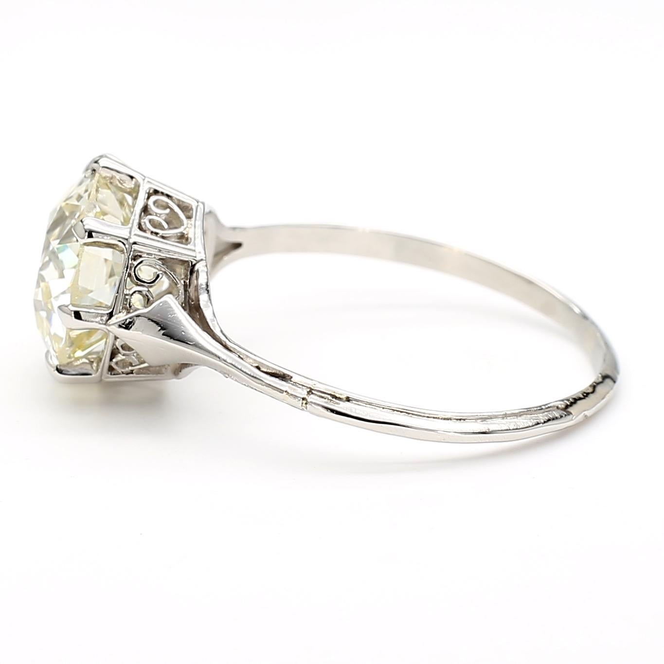 Women's 3.08 Carat Diamond Platinum Ring For Sale