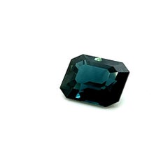 3.08 Carat Emerald cut Teal Sapphire