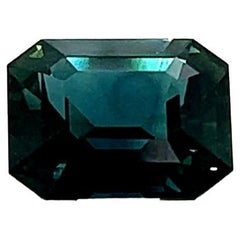 3.08 Carat Emerald cut Teal Sapphire (saphir sarcelle)