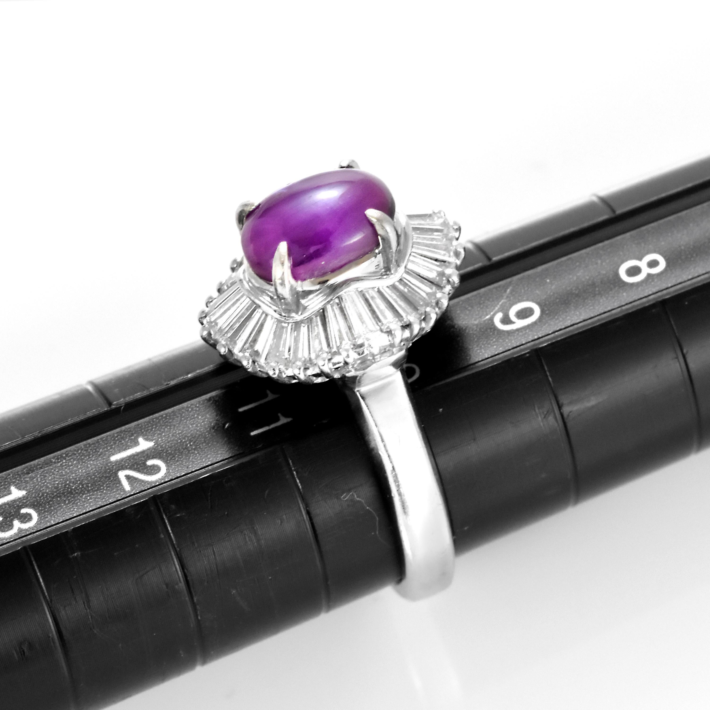 Anello con diamante e rubino naturale da 3,08 carati realizzato in platino in vendita 7