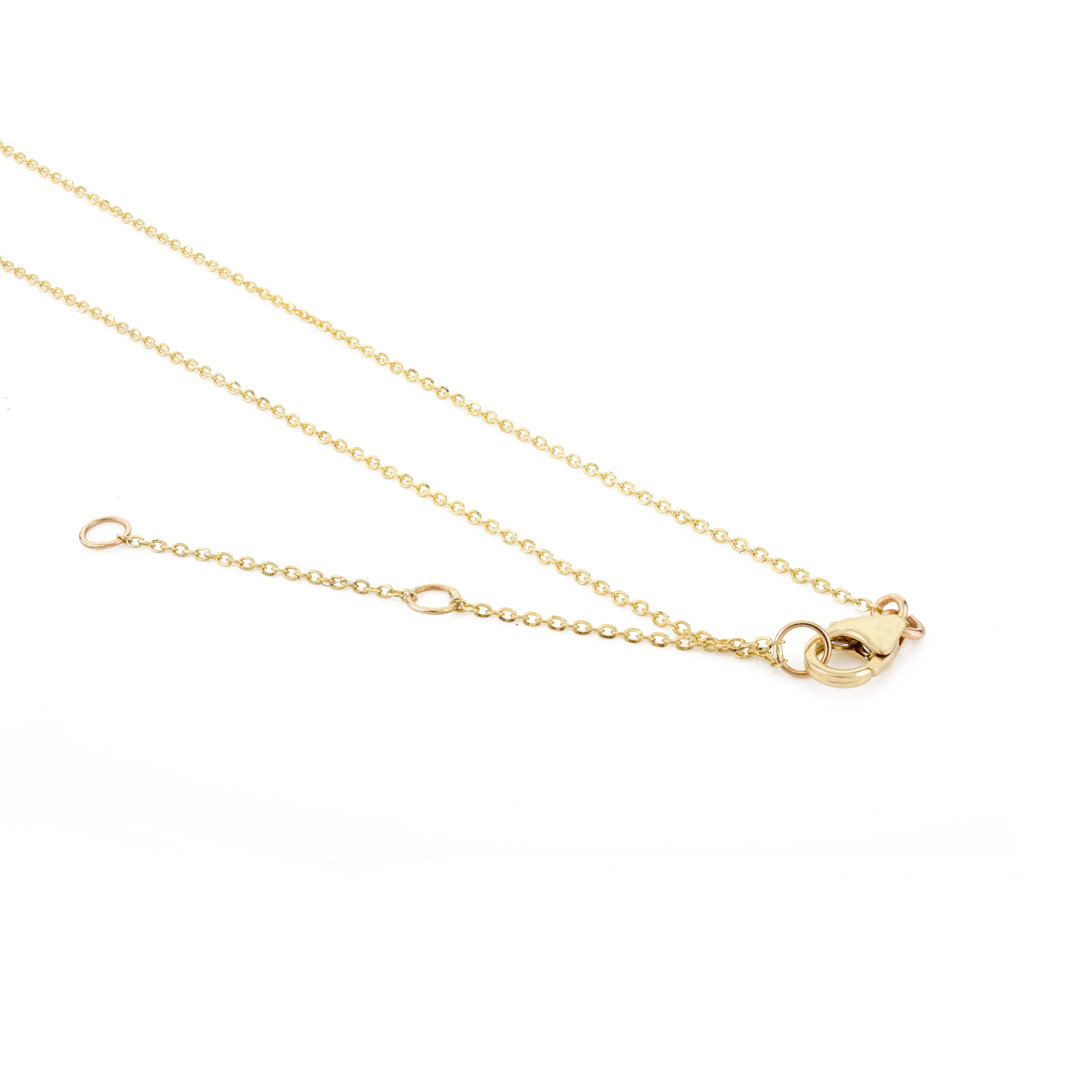 Moderne Collier solitaire en or jaune massif 14 carats avec émeraude taille octogonale de 3,08 carats en vente