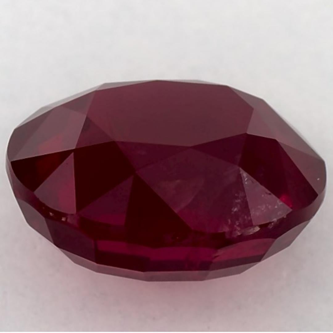 3.08 Cts Ruby Oval Loose Gemstone In New Condition For Sale In Fort Lee, NJ