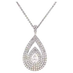 3.080 Carat Diamond Pear Shape Pendant GIA Certified E / IF, 18K White Gold