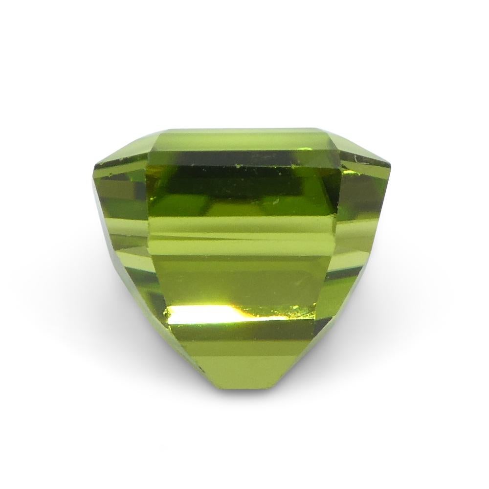 3.08ct Emerald Cut Yellowish Green Peridot from Sapat Gali, Pakistan For Sale 7