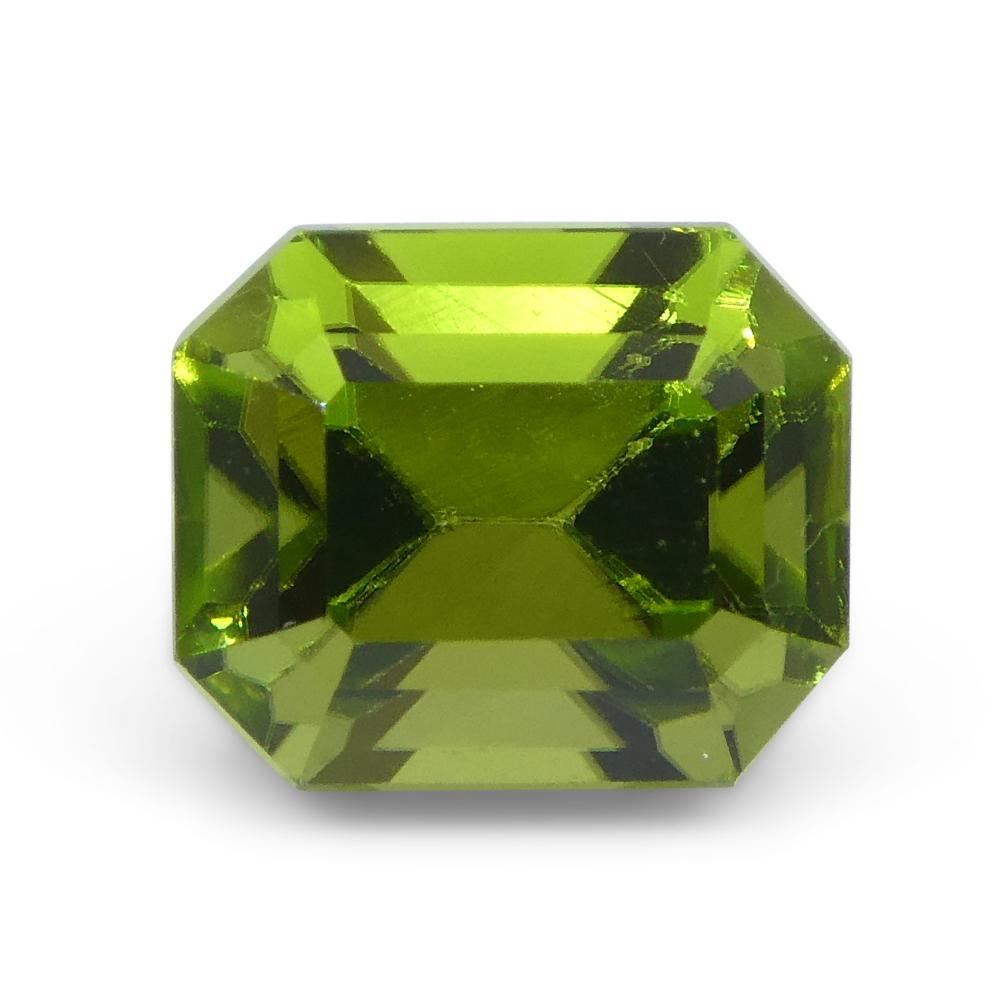 3.08ct Emerald Cut Yellowish Green Peridot from Sapat Gali, Pakistan For Sale 4