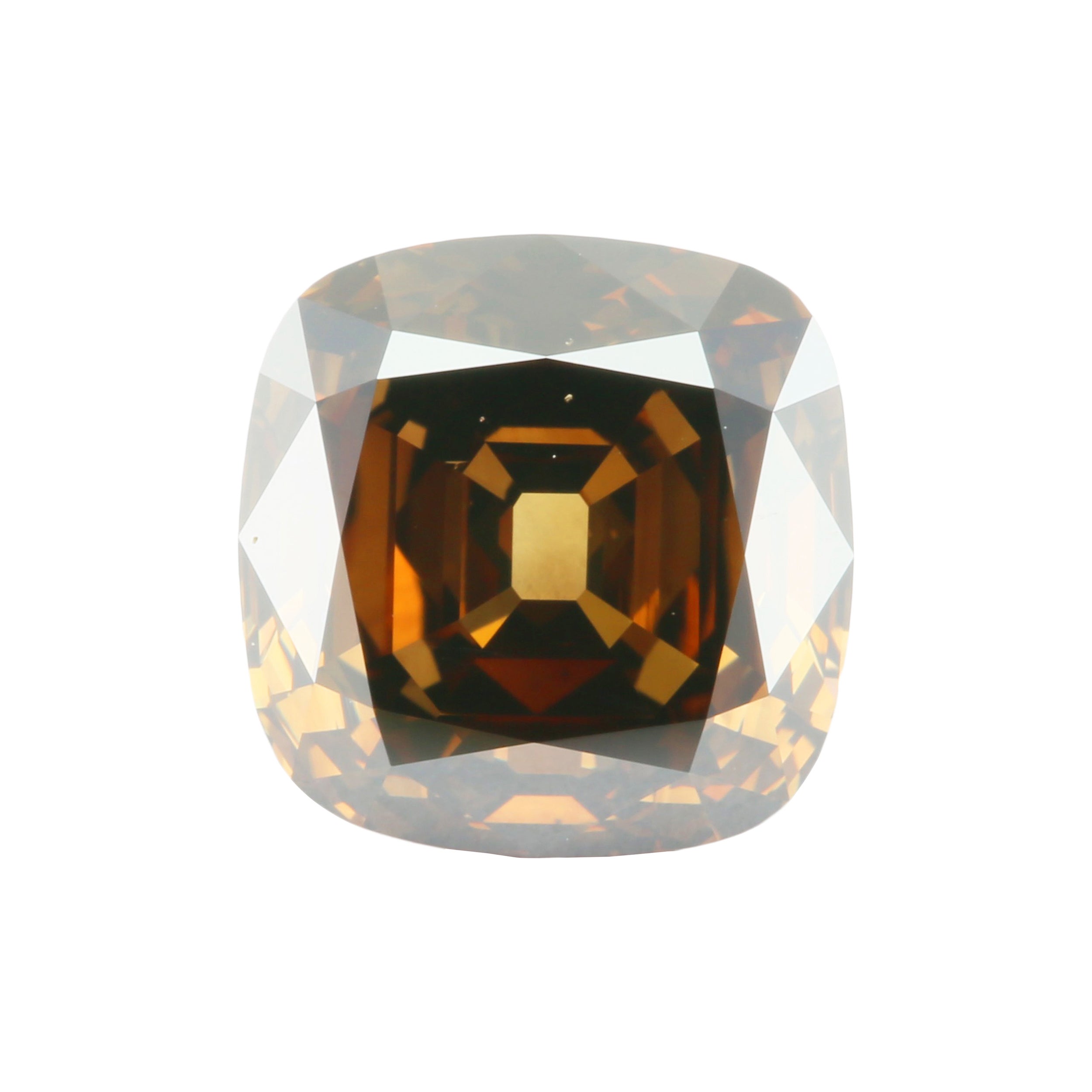 3,08ct Fancy Dark Orangy Brown Vs2 Cushion Mixed Cut (vecchio mio) - Certificato GIA