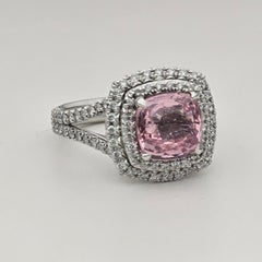 3.08ct GIA unheated sapphire PADPARADSCHA diamond engagement ring RARE sapphire