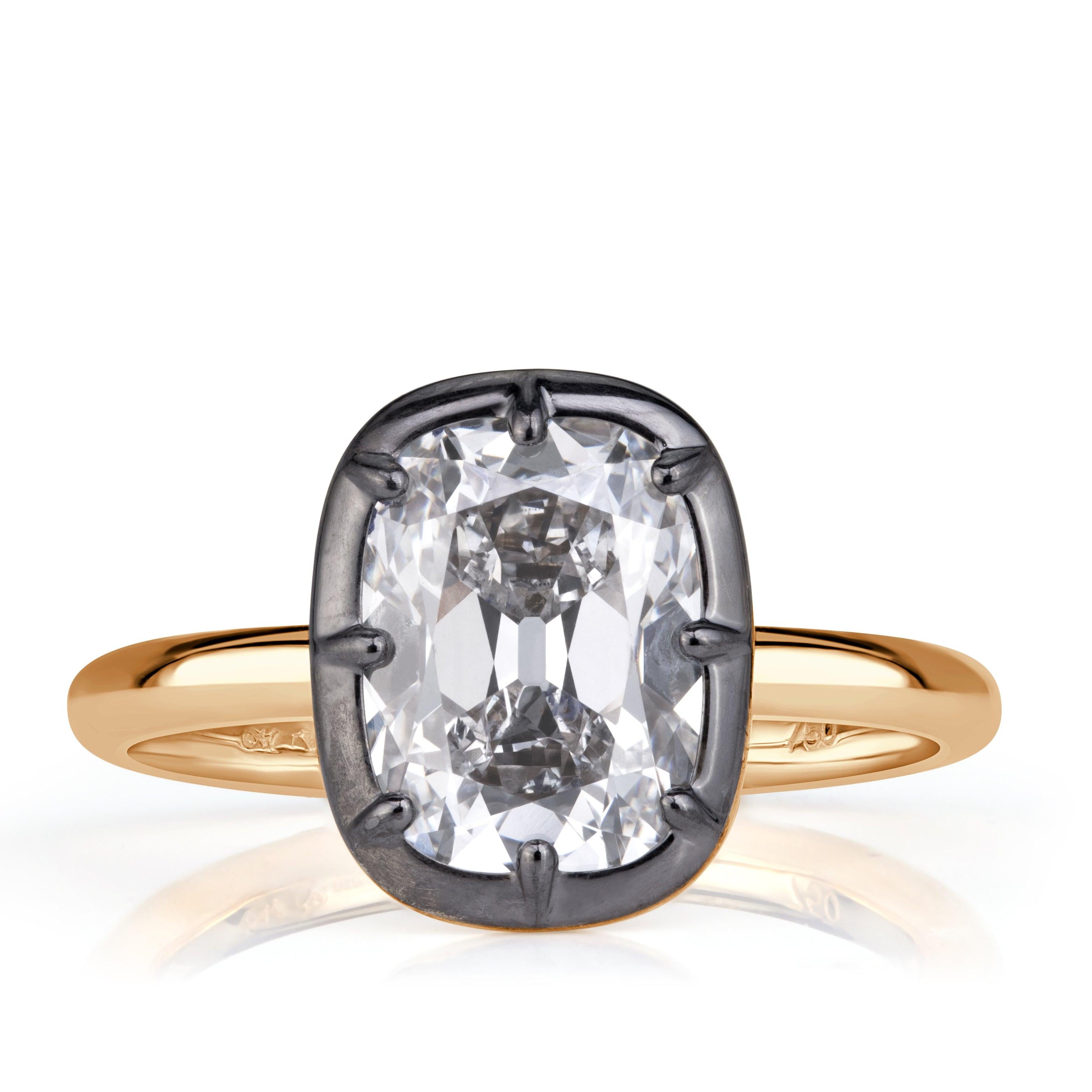 3.08ct Old Mine Cut Lab Grown Diamond Engagement Ring For Sale
