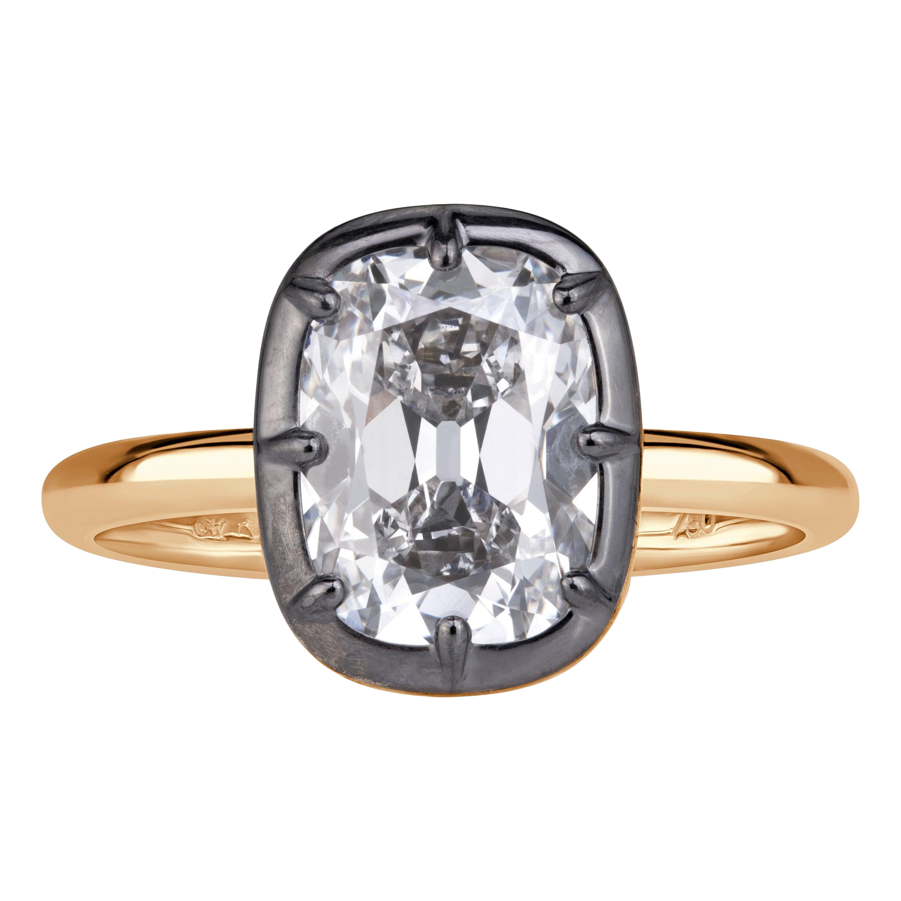 3,08ct Old Mine Cut Lab Grown Diamond Verlobungsring im Angebot
