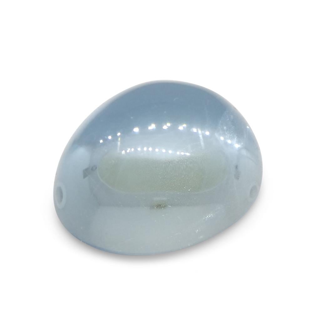 3.08ct Oval Cabochon Blue Aquamarine from Brazil For Sale 7