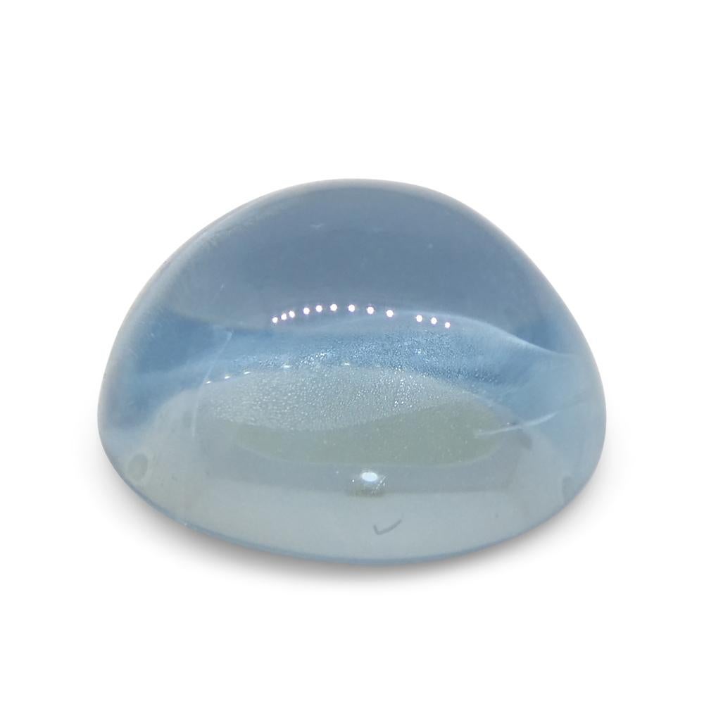 3.08ct Oval Cabochon Blue Aquamarine from Brazil In New Condition For Sale In Toronto, Ontario