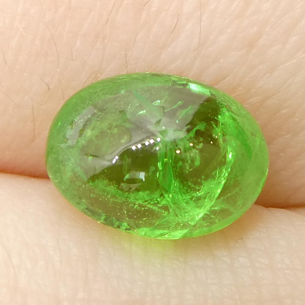 3.08ct Cabochon ovale de grenat tsavorite vert du Kenya, non chauffé en vente 7