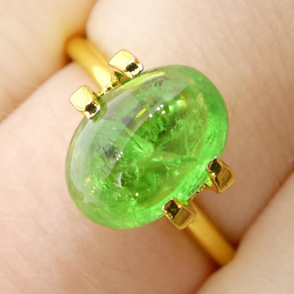 3.08ct Cabochon ovale de grenat tsavorite vert du Kenya, non chauffé en vente 8