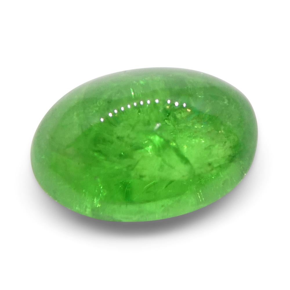 3.08ct Cabochon ovale de grenat tsavorite vert du Kenya, non chauffé Unisexe en vente