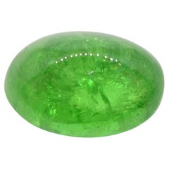 3.08ct Oval Cabochon Green Tsavorite Garnet from Kenya, Unheated
