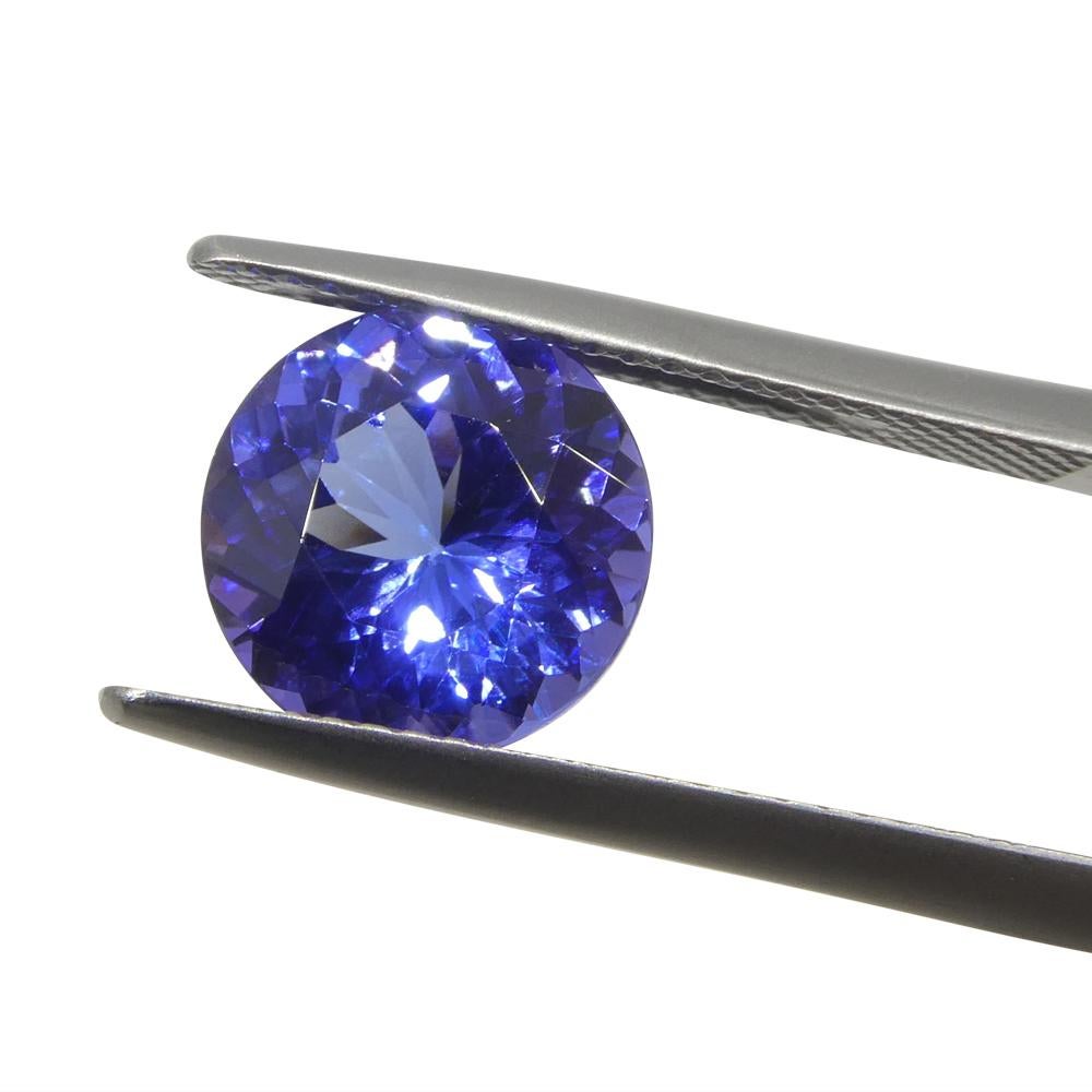 3.08ct Round Violet Blue Tanzanite from Tanzania For Sale 5