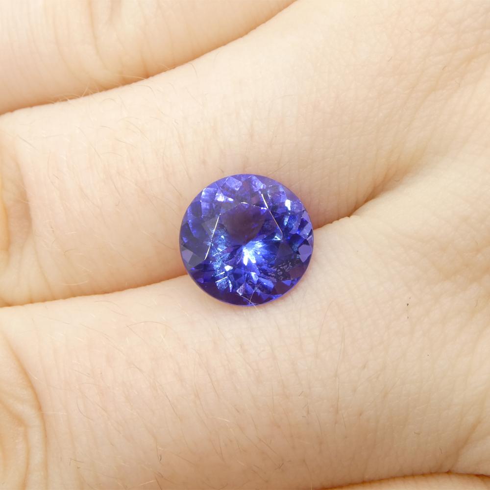 3.08ct Round Violet Blue Tanzanite from Tanzania For Sale 7