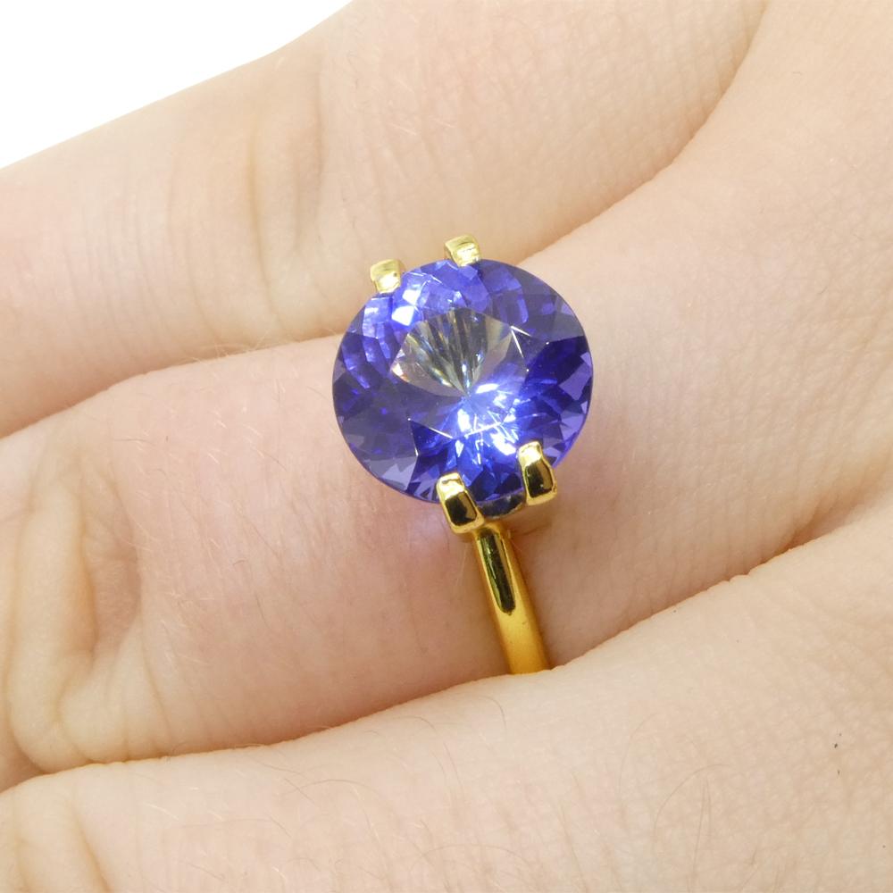 3.08ct Round Violet Blue Tanzanite from Tanzania For Sale 8