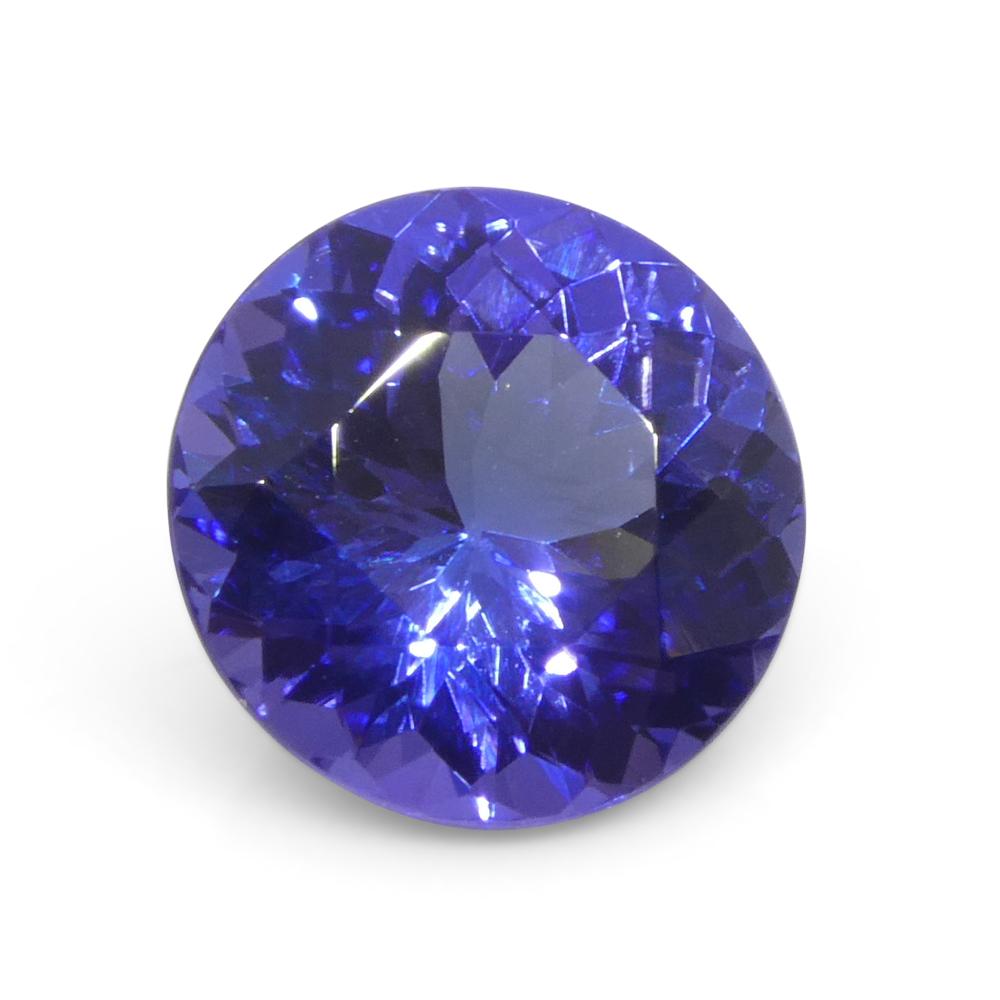 Women's or Men's 3.08ct Round Violet Blue Tanzanite from Tanzania For Sale