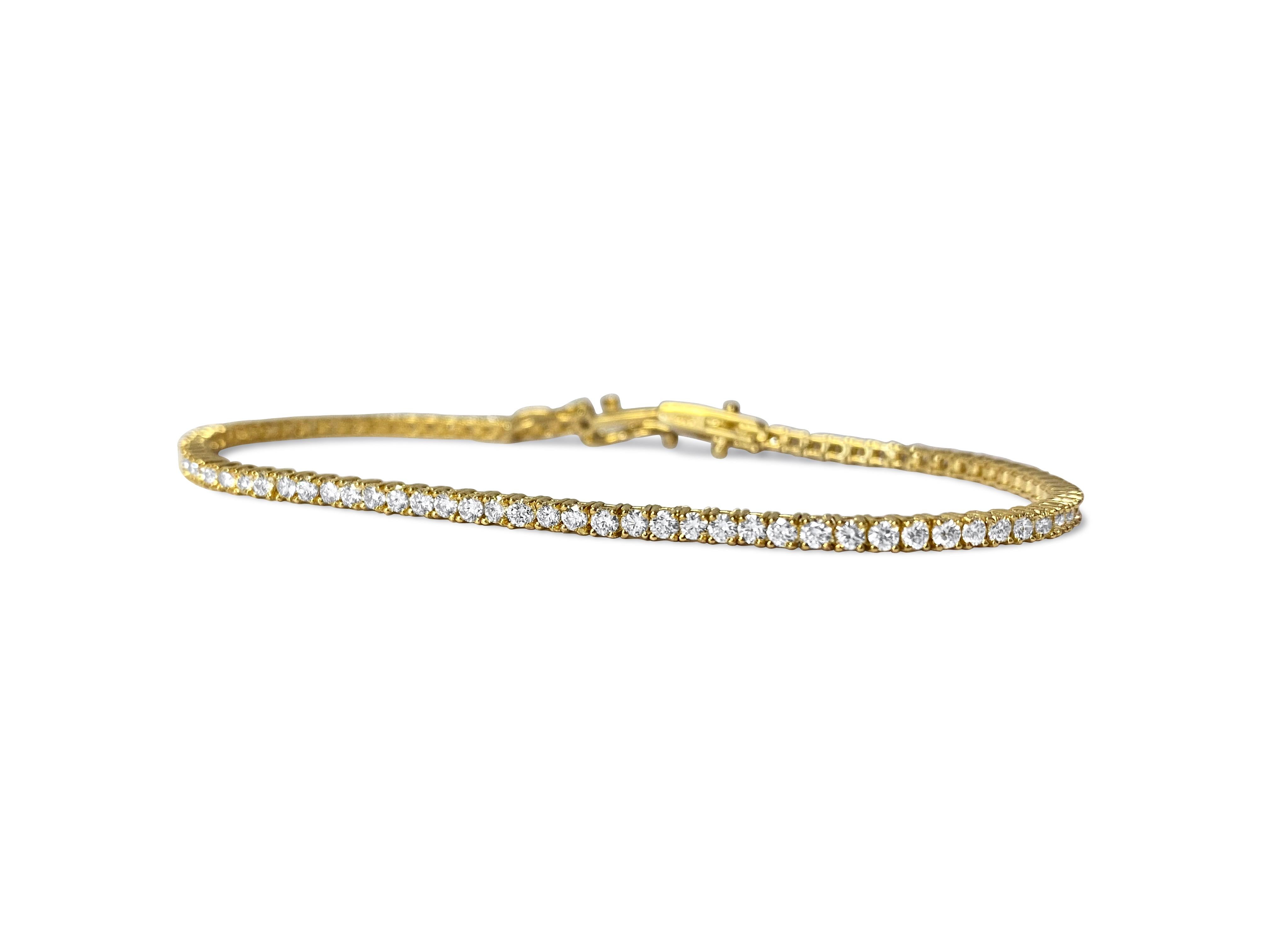 10k yellow gold diamond tennis bracelet